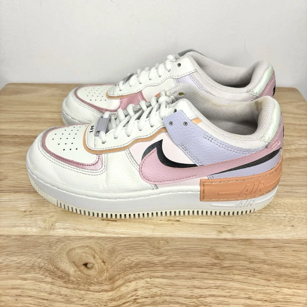 Nike Air Force 1 Shadow Sneakers Womens 6.5 Pastel Colorblock leather Low Top